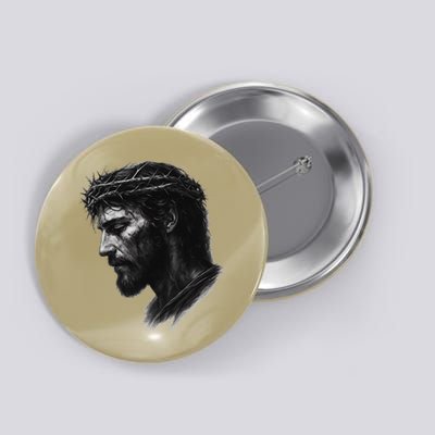 Jesus Christ Crown Of Thorns Realistic Vintage 90s Button
