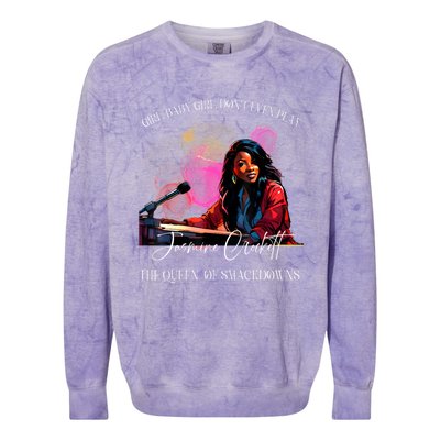 Jasmine Crockett Crockett Clapback Queen Of Smackdowns Colorblast Crewneck Sweatshirt