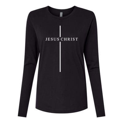 Jesus Christ Cross Christian Womens Cotton Relaxed Long Sleeve T-Shirt