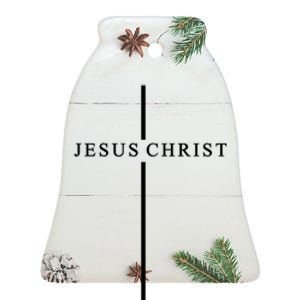 Jesus Christ Cross Christian Ceramic Bell Ornament