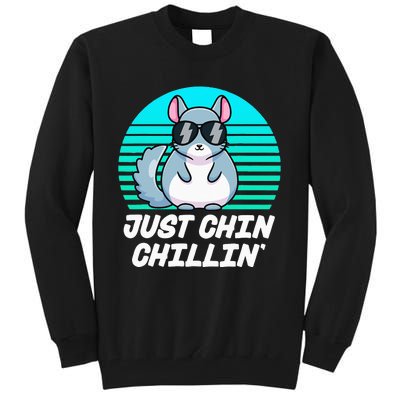 Just Chin Chillin Funny Chinchilla Lovers Kawaii Chinchillin Tall Sweatshirt