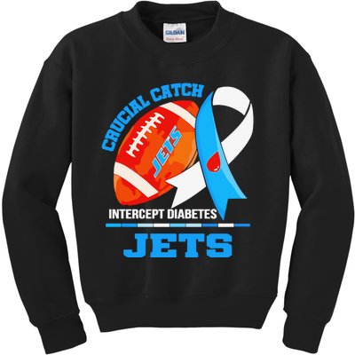 Jets Crucial Catch Intercept Diabetes Kids Sweatshirt