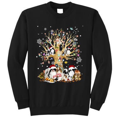 Japanese Chin Christmas Tree Lights Xmas Pajama Dog Sweatshirt