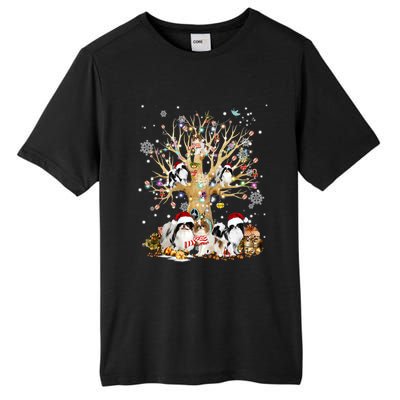 Japanese Chin Christmas Tree Lights Xmas Pajama Dog Tall Fusion ChromaSoft Performance T-Shirt