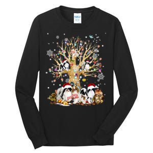 Japanese Chin Christmas Tree Lights Xmas Pajama Dog Tall Long Sleeve T-Shirt