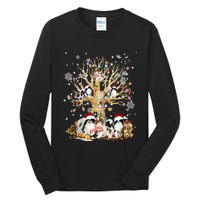 Japanese Chin Christmas Tree Lights Xmas Pajama Dog Tall Long Sleeve T-Shirt