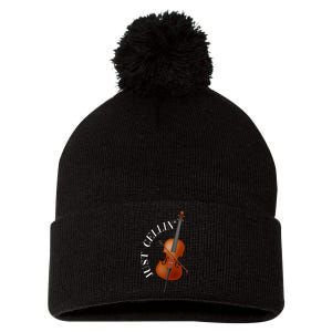 Just Cellin Cello Pom Pom 12in Knit Beanie