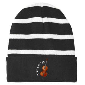 Just Cellin Cello Striped Beanie with Solid Band