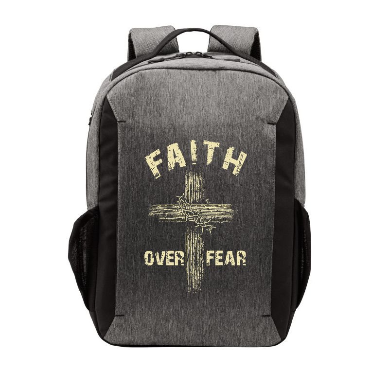 Jesus Christ Cross Faith Over Fear Vector Backpack