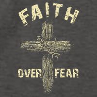 Jesus Christ Cross Faith Over Fear Vector Backpack