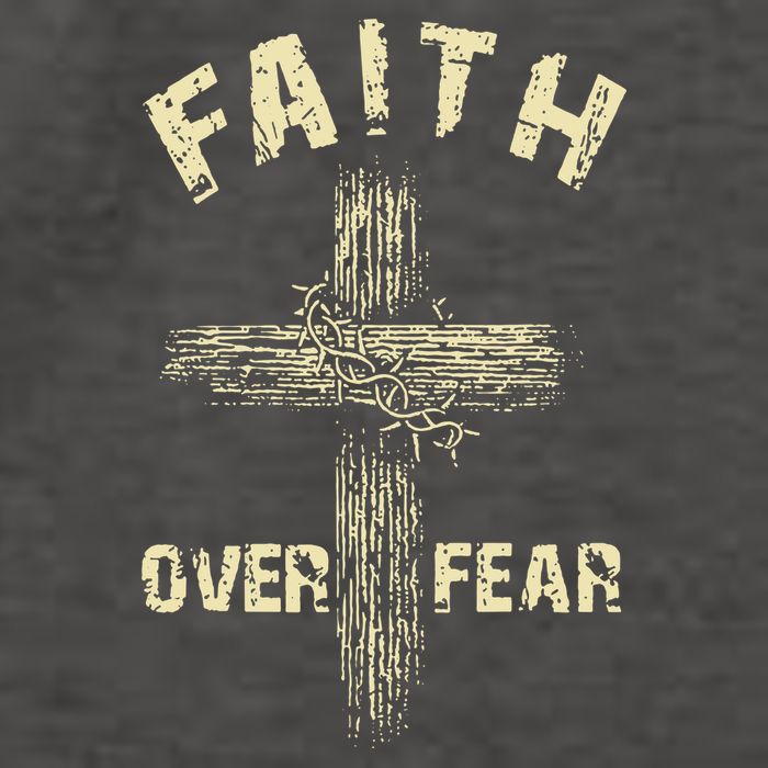 Jesus Christ Cross Faith Over Fear Vector Backpack