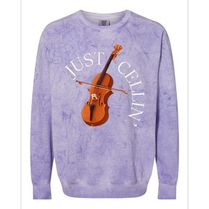 Just Cellin Cello Player Cellist Musician Classical Music Colorblast Crewneck Sweatshirt