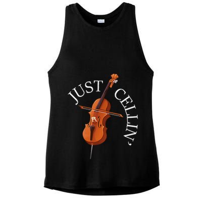 Just Cellin Cello Player Cellist Musician Classical Music Ladies PosiCharge Tri-Blend Wicking Tank
