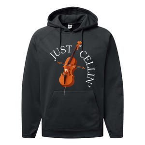 Just Cellin Cello Player Cellist Musician Classical Music Performance Fleece Hoodie