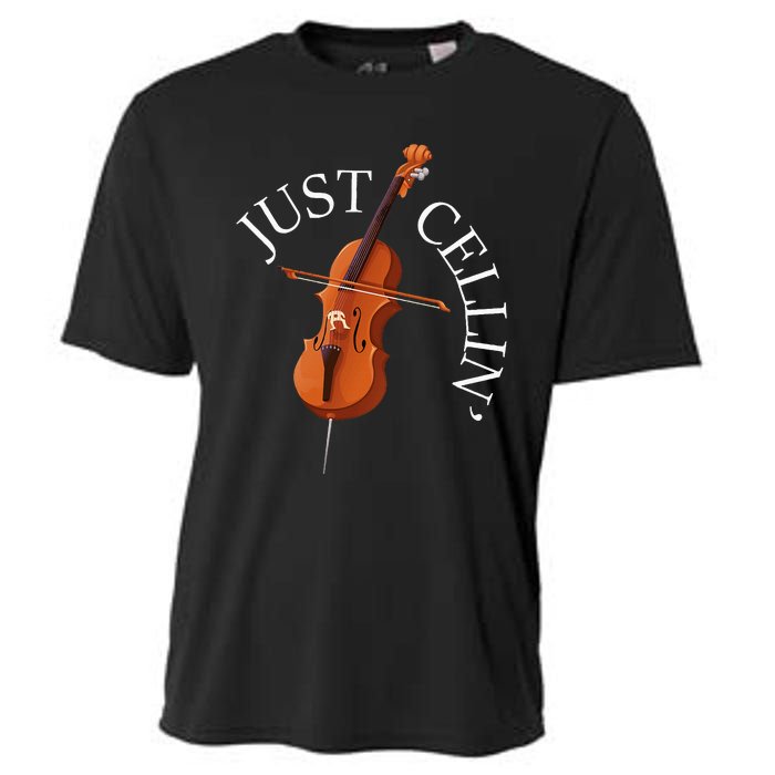 Just Cellin Cello Player Cellist Musician Classical Music Cooling Performance Crew T-Shirt