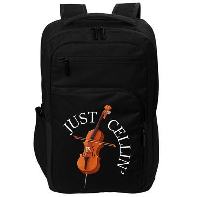 Just Cellin Cello Player Cellist Musician Classical Music Impact Tech Backpack