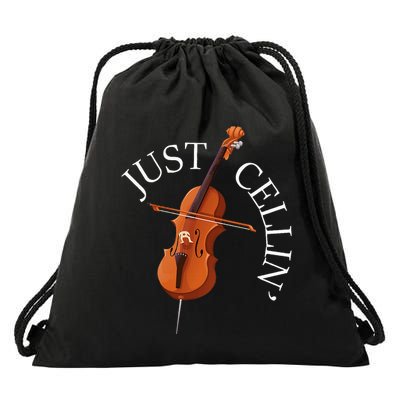 Just Cellin Cello Player Cellist Musician Classical Music Drawstring Bag