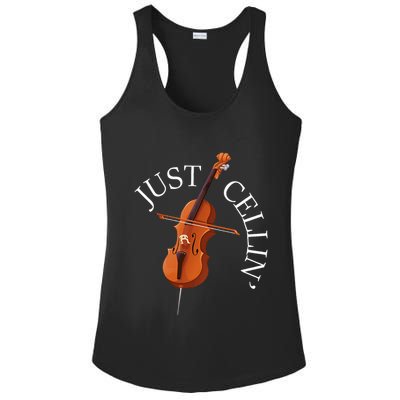Just Cellin Cello Player Cellist Musician Classical Music Ladies PosiCharge Competitor Racerback Tank