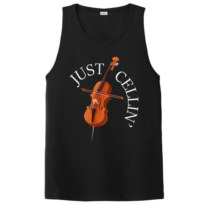 Just Cellin Cello Player Cellist Musician Classical Music PosiCharge Competitor Tank