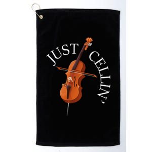 Just Cellin Cello Player Cellist Musician Classical Music Platinum Collection Golf Towel