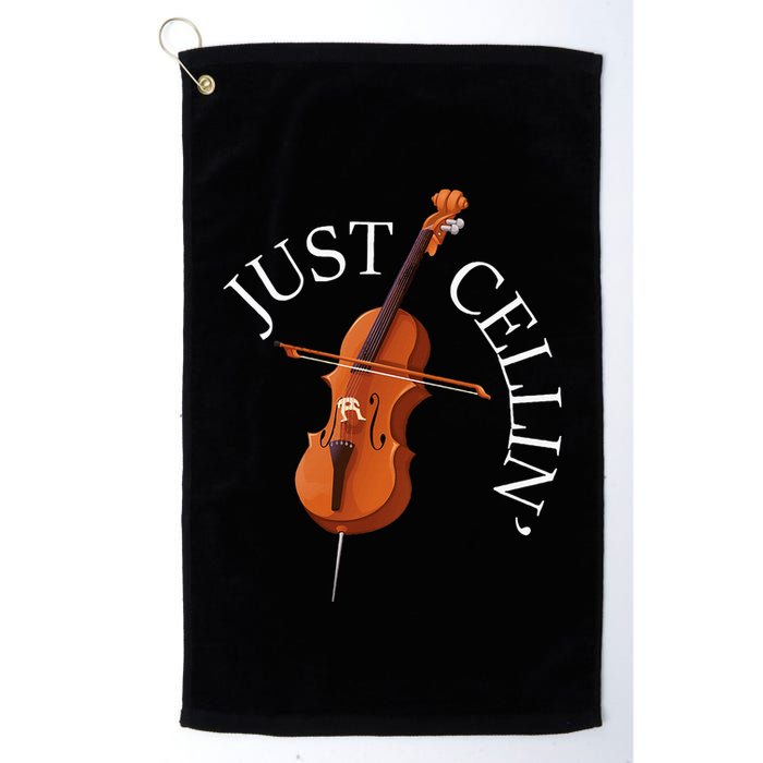 Just Cellin Cello Player Cellist Musician Classical Music Golf Towel