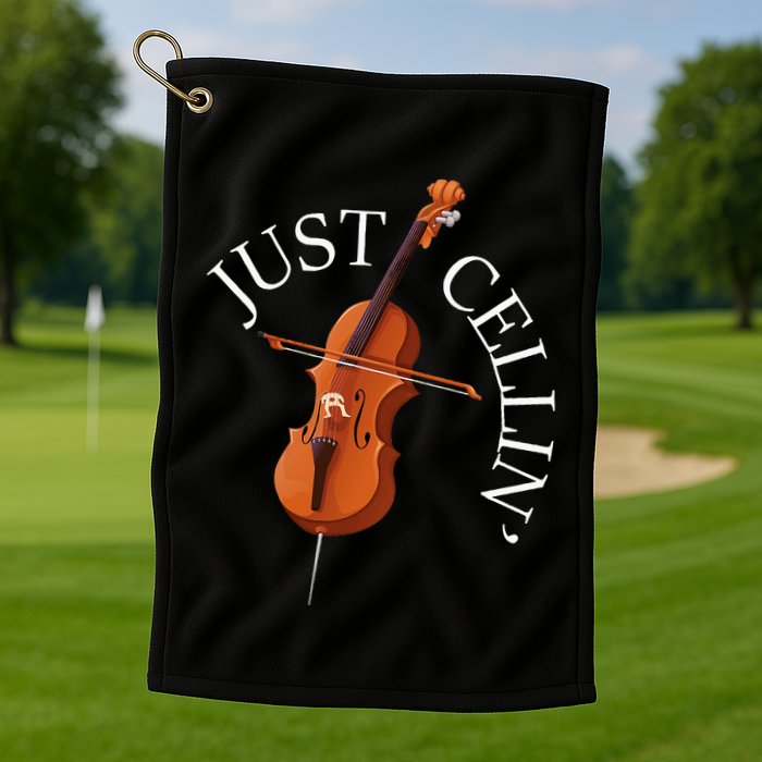 Just Cellin Cello Player Cellist Musician Classical Music Golf Towel