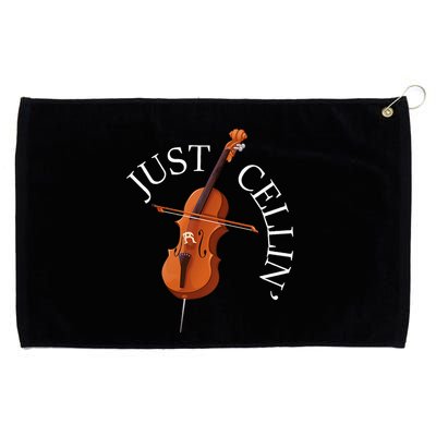 Just Cellin Cello Player Cellist Musician Classical Music Grommeted Golf Towel