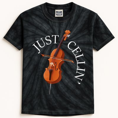 Just Cellin Cello Player Cellist Musician Classical Music Kids Tie-Dye T-Shirt