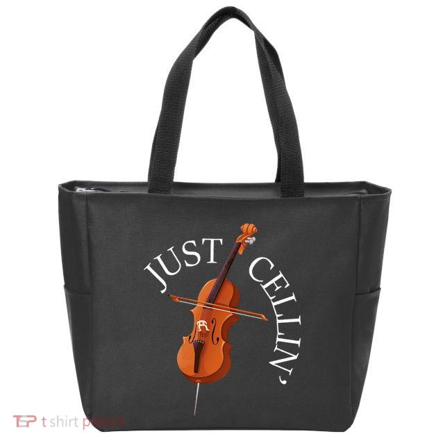 Just Cellin Cello Player Cellist Musician Classical Music Zip Tote Bag