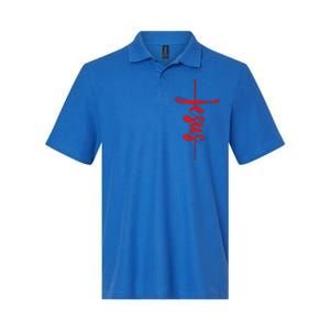 Jesus Christian Cross Art Cursive Inspiring Gift Gift Softstyle Adult Sport Polo