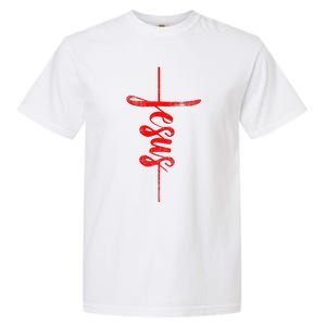 Jesus Christian Cross Art Cursive Inspiring Gift Gift Garment-Dyed Heavyweight T-Shirt