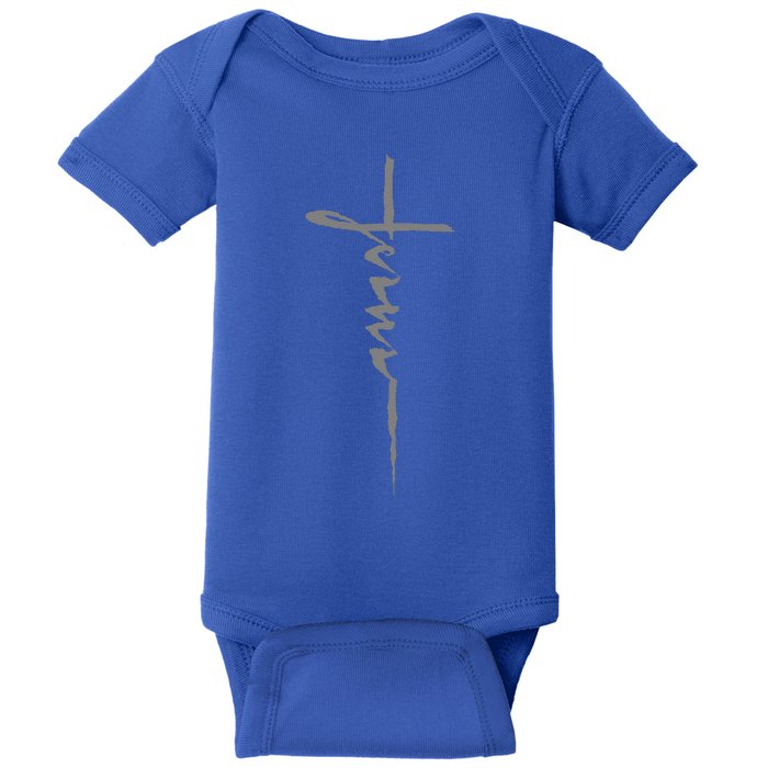 Jesus Christian Cross Art Cursive Inspiring Gift Baby Bodysuit