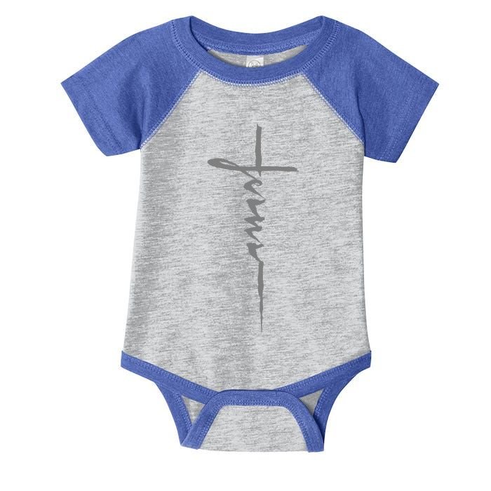 Jesus Christian Cross Art Cursive Inspiring Gift Infant Baby Jersey Bodysuit