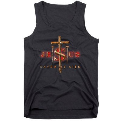 Jesus Cross Christ Saved My Life Quote Saying Christian Tank Top