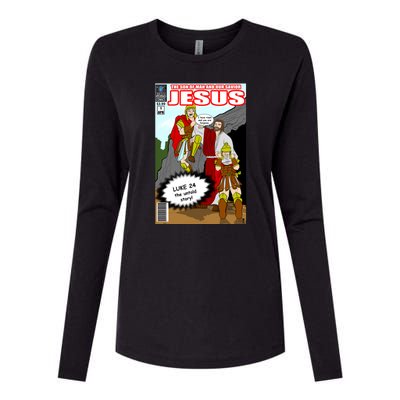 Jesus Christian Comic Cover Womens Cotton Relaxed Long Sleeve T-Shirt