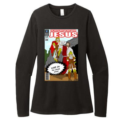 Jesus Christian Comic Cover Womens CVC Long Sleeve Shirt