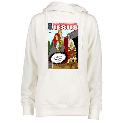 Jesus Christian Comic Cover Womens Funnel Neck Pullover Hood