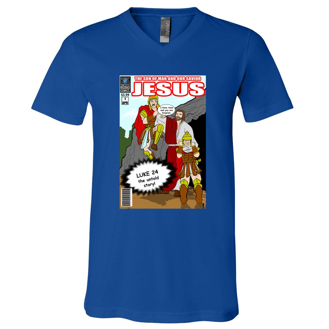 Jesus Christian Comic Cover V-Neck T-Shirt