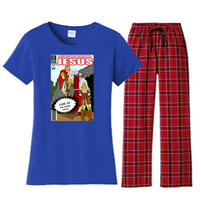 Jesus Christian Comic Cover Women's Flannel Pajama Set