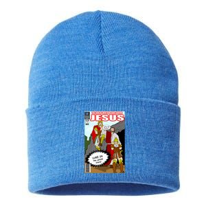 Jesus Christian Comic Cover Sustainable Knit Beanie