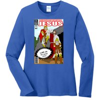 Jesus Christian Comic Cover Ladies Long Sleeve Shirt