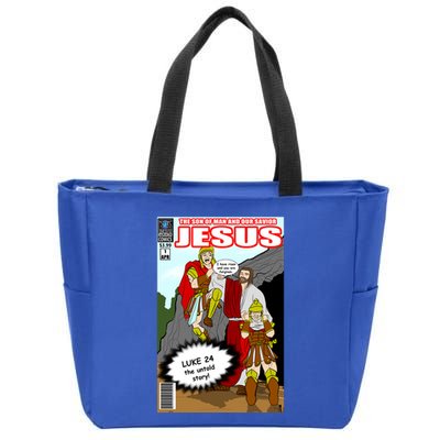Jesus Christian Comic Cover Zip Tote Bag