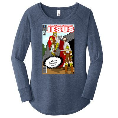 Jesus Christian Comic Cover Women's Perfect Tri Tunic Long Sleeve Shirt