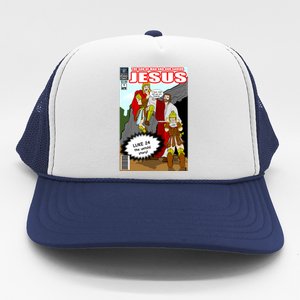 Jesus Christian Comic Cover Trucker Hat