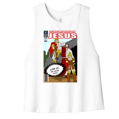 Jesus Christian Comic Cover Women's Racerback Cropped Tank