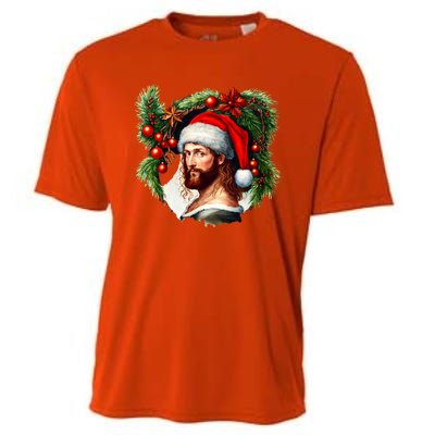 Jesus Christ Christmas Portrait Cooling Performance Crew T-Shirt