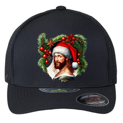 Jesus Christ Christmas Portrait Flexfit Unipanel Trucker Cap