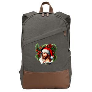 Jesus Christ Christmas Portrait Cotton Canvas Backpack