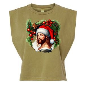 Jesus Christ Christmas Portrait Garment-Dyed Women's Muscle Tee