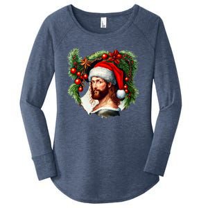 Jesus Christ Christmas Portrait Women's Perfect Tri Tunic Long Sleeve Shirt